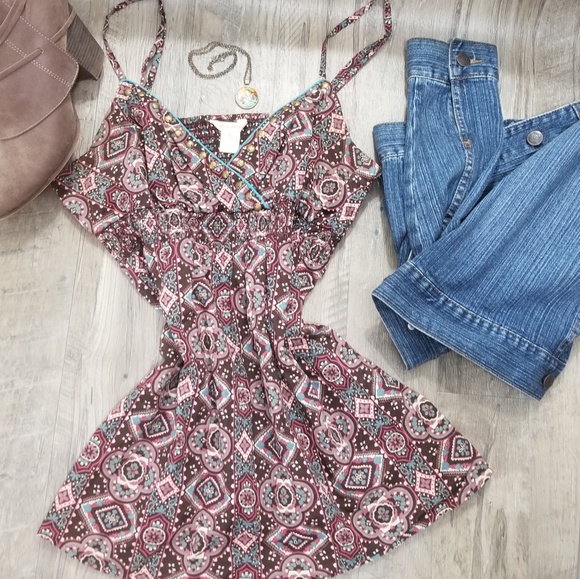 MAURICES Sz. L Cotton Tank w/ Brass Embellishments - Picture 6 of 7